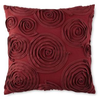 Swirls 20 Square Decorative Pillow, Burgundy