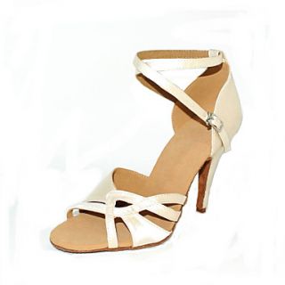 Customized Satin Upper Ankle Strap Latin/Ballroom Dance Shoes for Women