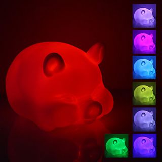 Fat Pig Shaped Colorful LED Night Light (3xAG13)