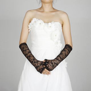 Delicate Lace Fingerless Elbow Length Party/Evening Gloves