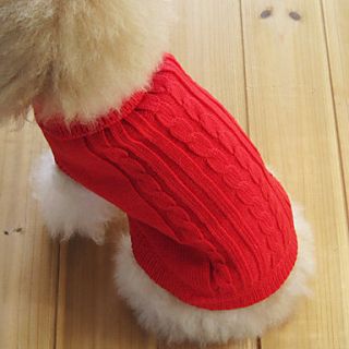 Classical European Style Sweater for Dogs Cats (Red,XS M)