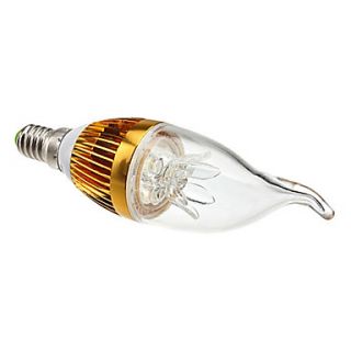 E14 3W 270LM 3000 3500K Warm White Light Golden Shell LED Candle Bulb (85 265V)