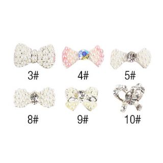 10PCS 3D Alloy Nail Decorations Diamond No.2(Assorted Color)