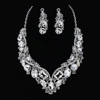 Fashion Alloy With Rhinestone Womens Jewelry Set Including Necklace,Earrings