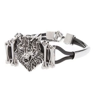 Wolf Head Logo Accessories Combination Leather Cord Bracelet