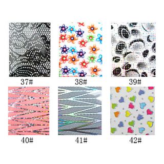 1PCS Laser Foil Nail Decorations Starry Nail Stickers No.37 42(130x4.5x0.1cm,Assorted Colors)