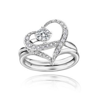 Charming Platinum Plated Crystal Ring