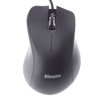 High Precise Comfortable Black Wired USB Optical Game Mouse(1200DPI)