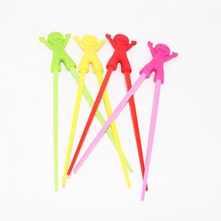 Portable Silicone Doll Learning Chopsticks(1 Pair Random Colors)