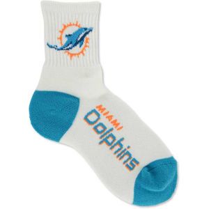 Miami Dolphins For Bare Feet Ankle White 501 Med Sock