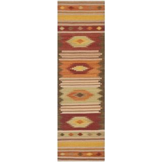 Safavieh Hand woven Navajo Kilim Brown Wool Rug (23 X 6)