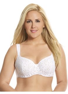 Lane Bryant Plus Size Cotton lace balconette bra     Womens Size 38D, White