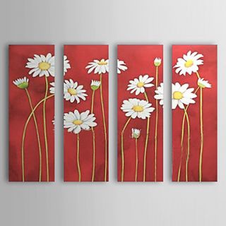 Hand painted Oil Painting Floral Set of 4 1302 FL0057