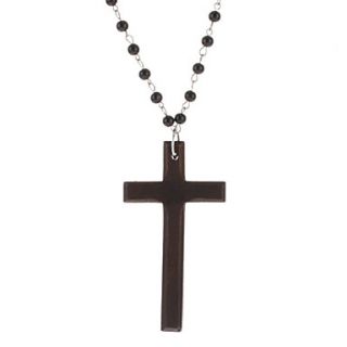 Large Wooden Cross Necklace