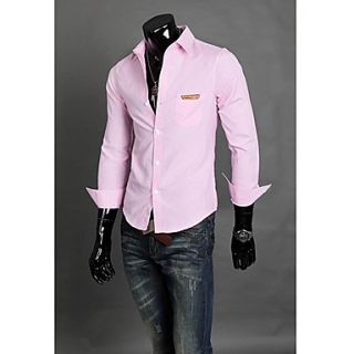 Mens Work Solid Color Long Sleeve Shirt