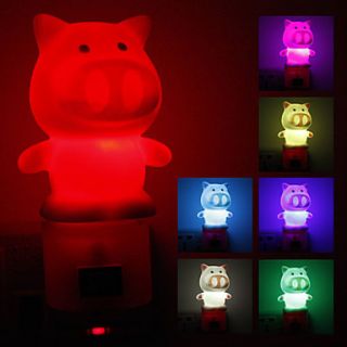 Pig Shaped Color Changing LED Night Light (220V)