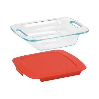 Pyrex Easy Grab 8 Square Dish with Red Plastic Cover