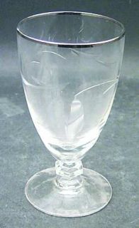 Tiffin Franciscan Lyndley (Platinum Trim) Juice Glass   Stem #17646, Cut    Plat