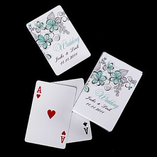 Personalized Playing Cards   Green Flowers