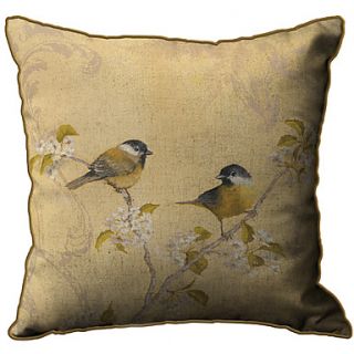 Oriole Pattern Print Linen Decorative Pillow Cover