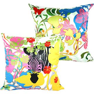Set of 2 Colorful Forest Polyester Decorative Pillow Cover