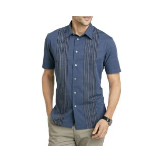 Van Heusen Short Sleeve Shirt, Blue, Mens