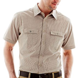 Haggar Poplin Shirt, Latte, Mens