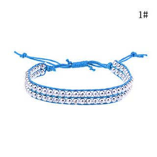 Fashionable Double row Bead Connected Bracelet (Assorted Colors)