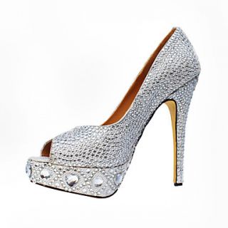 Gorgeous Suede Stiletto Heel Peep Toe With Rhinestone Party / Evening Shoes
