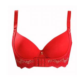 Red U Shape Push up BraPanties Set