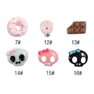 10PCS 3D Resin Finger Nail Decorations Ice Cream Series No.3(Assorted Color)