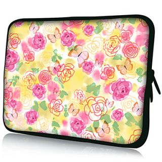 Beautiful FlowersPattern Nylon Material Waterproof Sleeve Case for 11/13/15 LaptopTablet