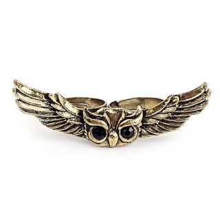Vintage Alloy Owl Pattern Double Rings