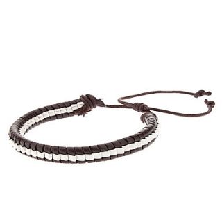 Serpentine Form Double Color Leather Bracelet