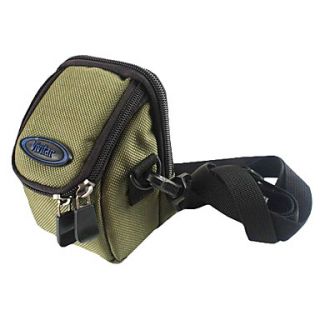 Ripstop Polyester Padded Soft Protective Carrying Bag Case with Hooks for Slim Card Digital Camera   Army Green