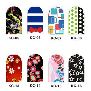 12PCS 3D Full cover Nail Art Stickers Flash Powder Flower Series(NO.2,Assorted Color)