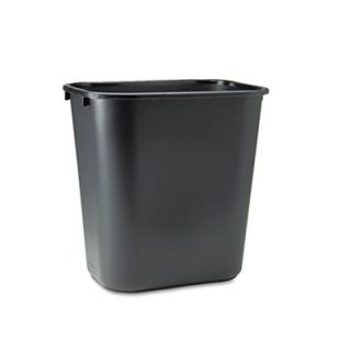 Rubbermaid Black Soft Molded Plastic Wastebasket, 28 1/8 Quart