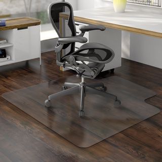 Deflect o Economat Hardwood Floor Non studded, 45 X 53 Inch, Clear Chairmat