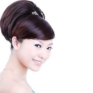 Synthetic Hairpiece   Dark Coffee Straight Ponytail Wrap
