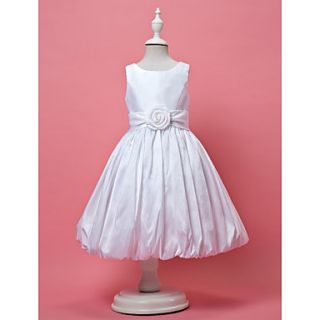 Princess Jewel Knee length Taffeta Flower Girl Dress