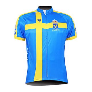 Kooplus 2013 Sweden Pattern 100% Polyester Short Sleeve Breathable Men Cycling Jersey