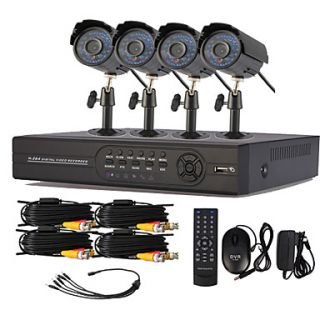 4 Channel One Touch Online CCTV DVR System(4 Outdoor Warterproof Camera)