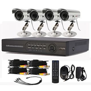 4 Channel CCTV DVR System with PTZ Control(4 Outdoor Waterproof Camera)