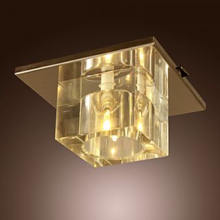 20W Minimalist Modern Ceiling Light with Crystal Cubic Shade for Porch and Corridor