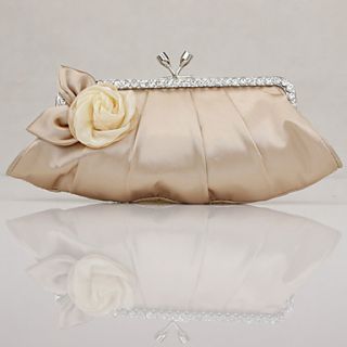 Flower Rhinestones Silk Evening Bag