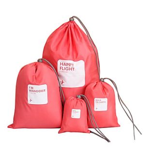 Portable Waterproof Drawstring Storage Bags Set for Travel (Assorted Color,4 Piece)