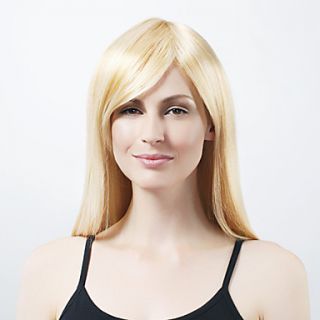 Capless Extra Long Synthetic Light Blonde Straight Hair Wig