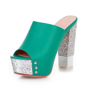 Leatherette Chunky Heel Sandals / Peep Toe Party / Evening Shoes (More Colors)