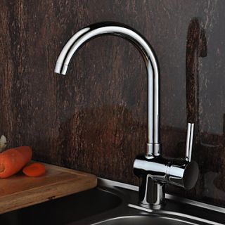 Solid Brass Deck Mounted Kitchen Faucet   Chrome Finish
