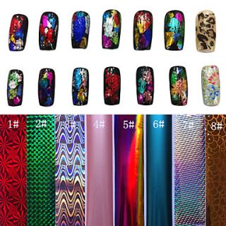 1PCS Laser Foil Twinkled Nail Decorations Starry Stickers(120x4x0.1cm,Assorted Colors)